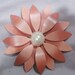 Peach Enamel Flower Brooch Pin- Big Double Daisy for Bridal Bouquet, Wedding or Wear