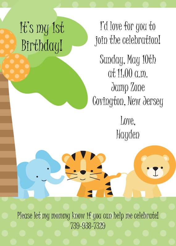 Jungle Birthday Invitation Il_570xn