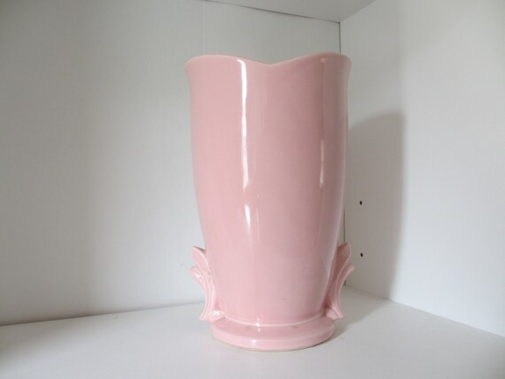 McCoy pottery pink vase 1950