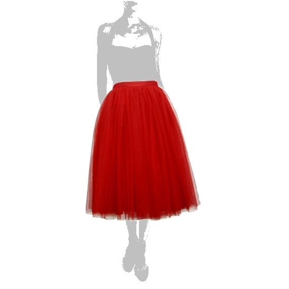 Red tutu tulle skirt petitcoat long high quality tutu skirts