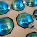 Christmas Ornaments Balls 12 in Peacock colors Aqua Blue and Green Mercury Glass