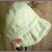 Vintage Baby Bonnet 1940's White Cotton with Pink Ribbon Ties