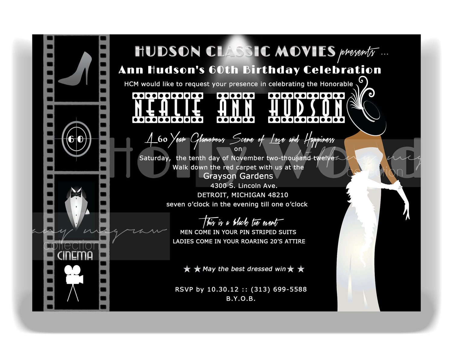 Old Hollywood Glamour Invitations 10