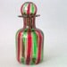 Lively Vintage Colorful Little Perfume Bottle /// Stripes Red, Green and Gold