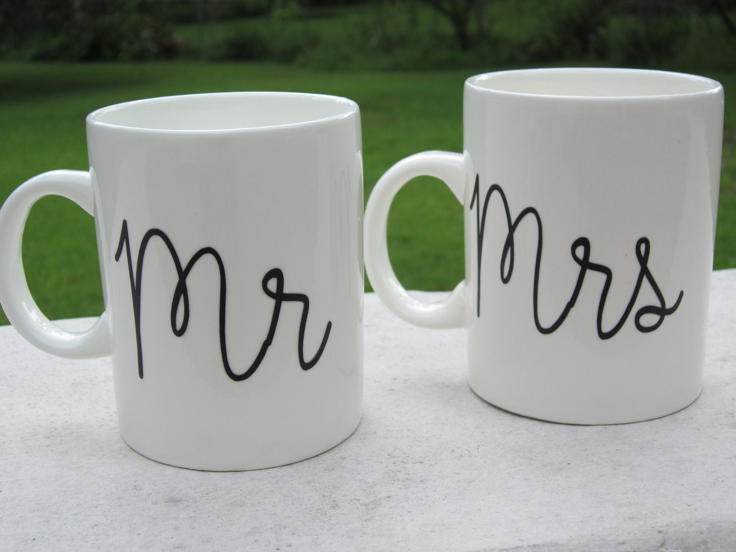 Mr. and Mrs. Coffee Mugs by MyOneChance on Etsy