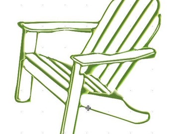 Adirondack chair machine embroidery design --Instant Download