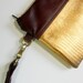 Wristlet or clutch, metallic and brown leather. Free Shipping.