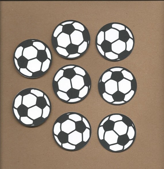 8 2 inch Black and White Soccer Balls Cricut Die Cut