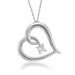 14k White Gold Princess-cut Diamond Heart Pendant Necklace (1/10 cttw, H-I, I2)