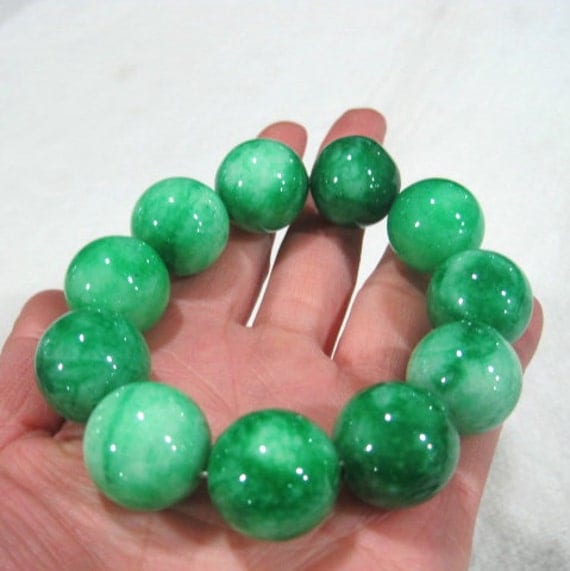 Real natural AAA green jadeite jade beaded green jade by jade2080