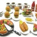 DollsHouse Miniature Food 4 Serving Pizza Combo Set Burger Fry Chicken Coke Supply Deco Charms - 5598