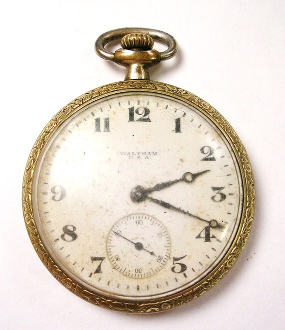 antique WALTHAM POCKET WATCH made in usa open by unclesteampunk