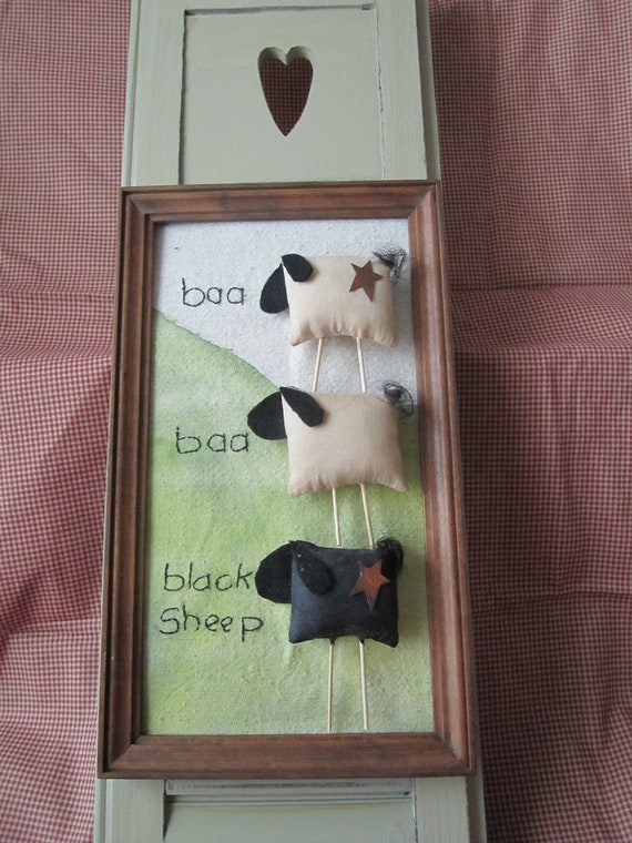 Baa Baa Black Sheep Wall Decal/Three Primitive Sheep/Wall