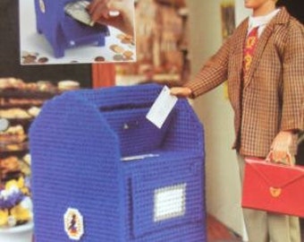 Plastic Canvas Barbie Fashion Doll Pattern MAILBOX BANK