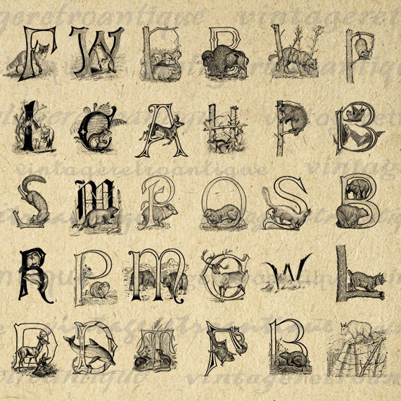 free vintage alphabet clip art - photo #11