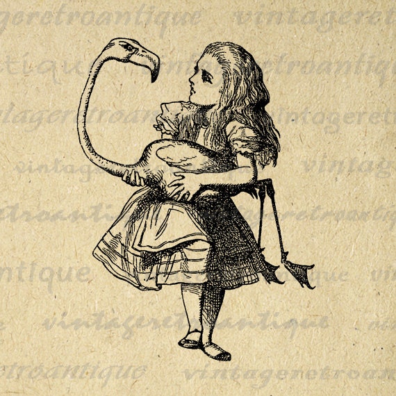 vintage clip art alice in wonderland - photo #27