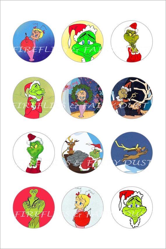 Items similar to Grinch Digital 4x6 1 inch Collage Sheet for ...