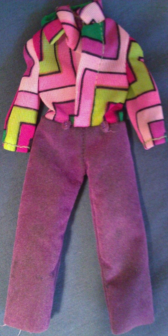 1960s Vintage Barbie Pant Suit Multi Color