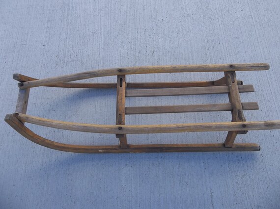 Antique European Wooden Sled by YouLoveItToo on Etsy