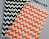 Halloween Party Favor Bag--(12) HALLOWEEN Orange and Black Chevron Favor Bags (5x7): Fall Carnival, Popcorn Bag, boutique/bakery bag Il_170x135