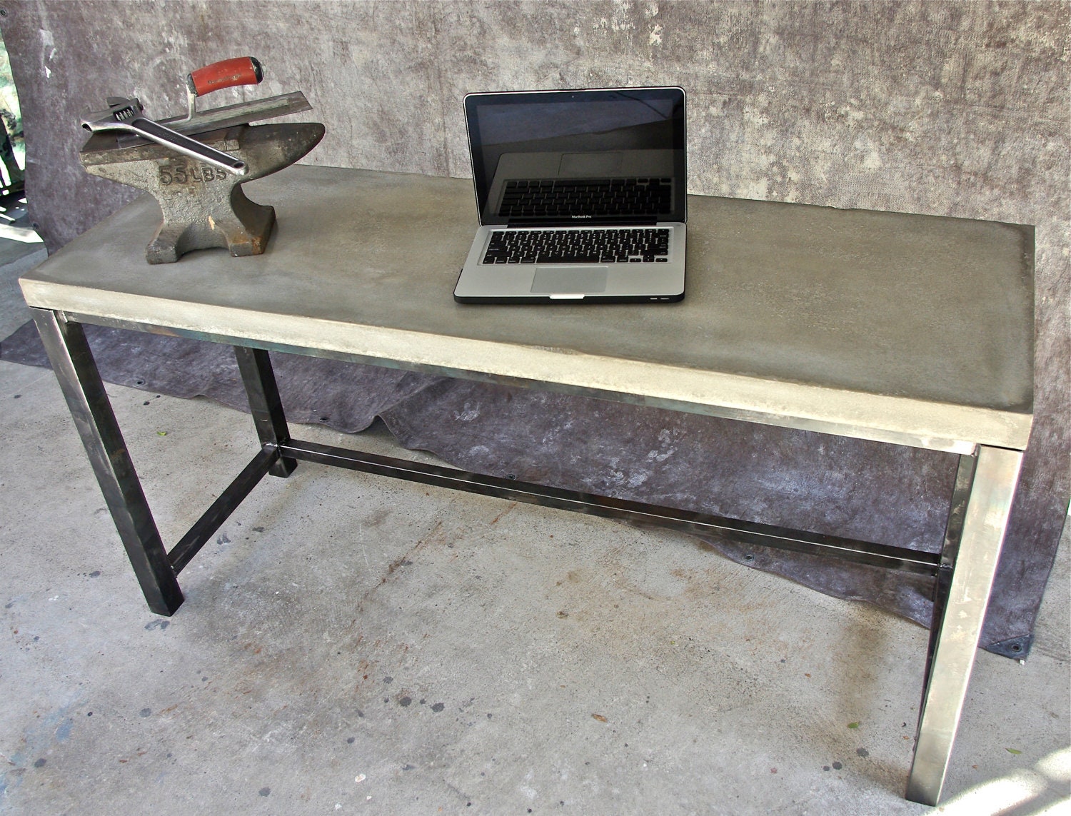 Concrete Top Steel Framed Desk