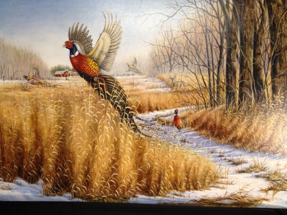Items similar to Acrylic Pheasant painting - Wildlife Art on Etsy
