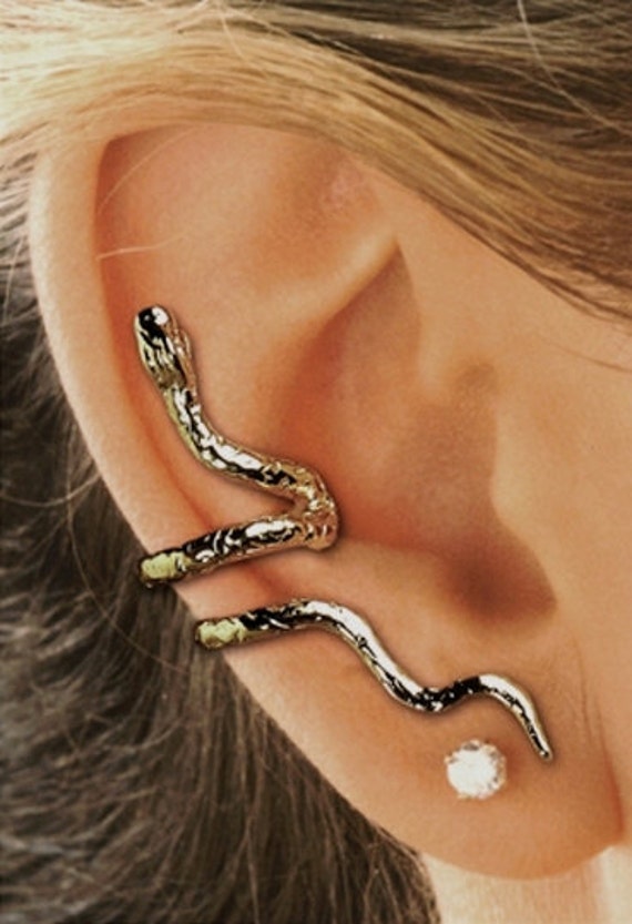 Gnarley Snake Ear Cuffs in Sterling or Gold Vermeil originally