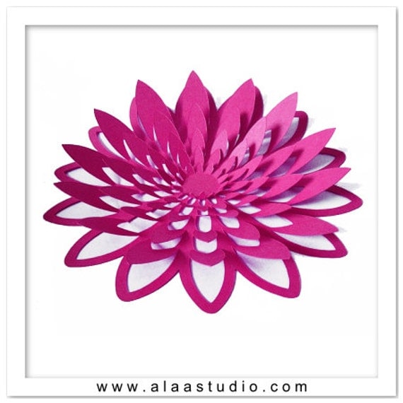 Download Large 3D pop out flower cutting file in SVG DXF PDF formats