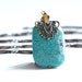 Long turquoise pendant necklace with swarovski