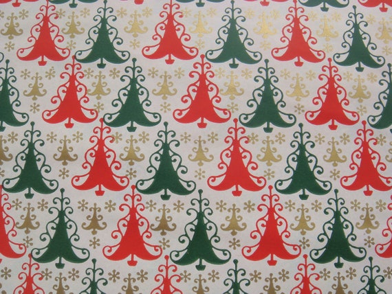 Vintage Christmas Wrapping Paper Gift Wrapping Paper Red