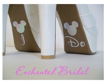 Disney Inspired I Do Shoe Stickers You Pick Color Sparkly Wedding Shoe Decals