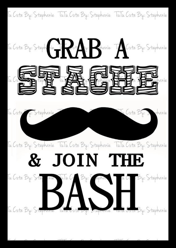 Items Similar To Grab A Stache Join The Bash Poster On Etsy items-similar-to-grab-a-stache-join-the-bash-poster-on-etsy