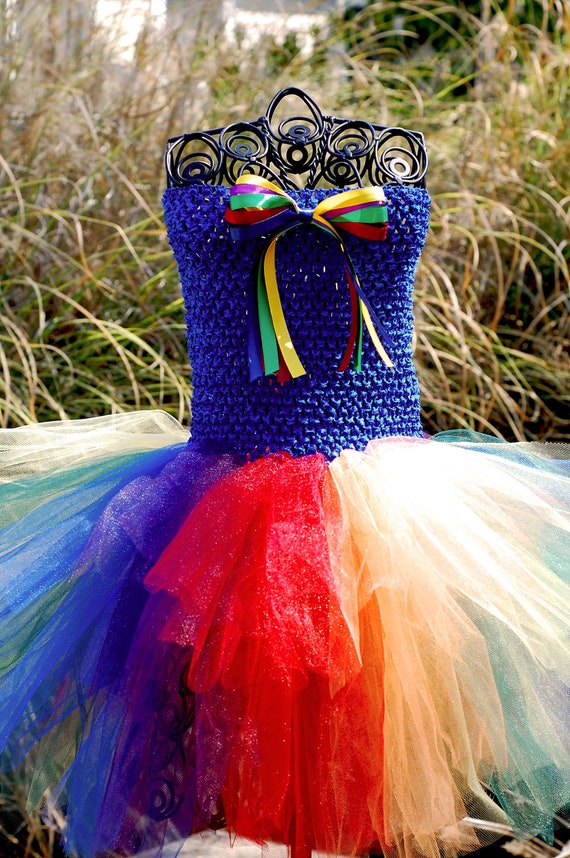 Rainbow Clown Tutu Dress Costume by AlliesTuTu on Etsy