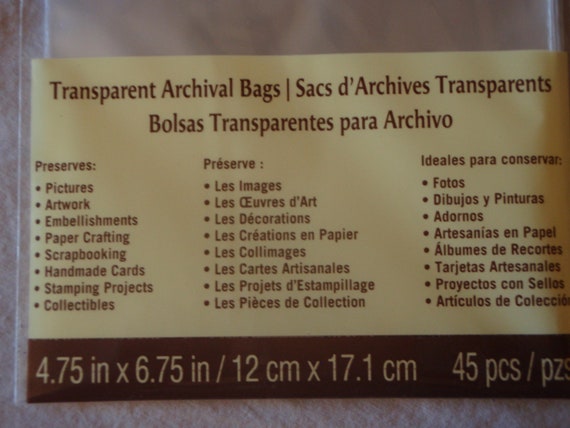 Recollections Transparent Archival Bags storage for handmade cards