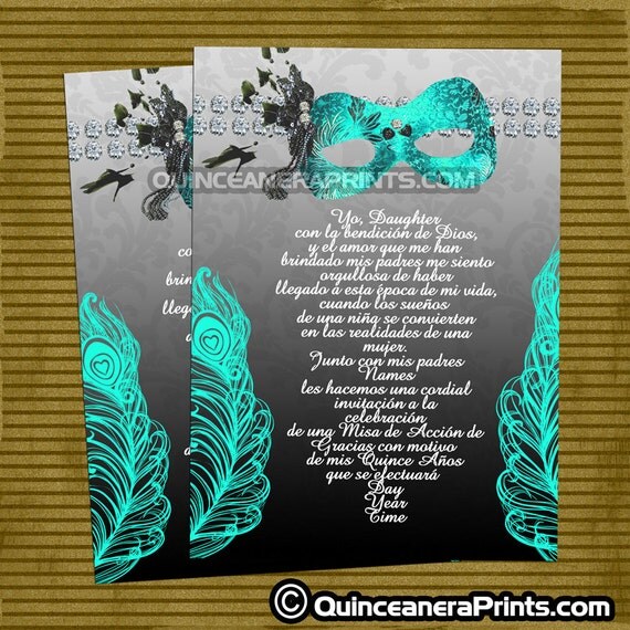 Free Template Masquerade Quinceanera Invitations 8