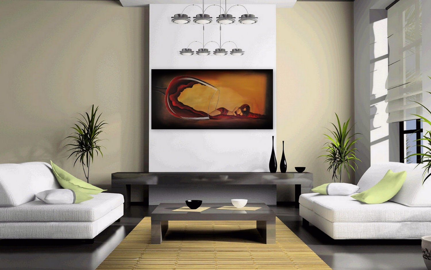 Original canvas Acrylic painting home decor modern by LovableArts