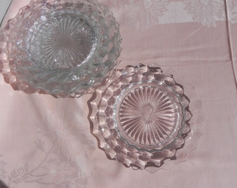 VintageCrystal Plates Fostoria American Pattern Six Salad/Dessert Plates