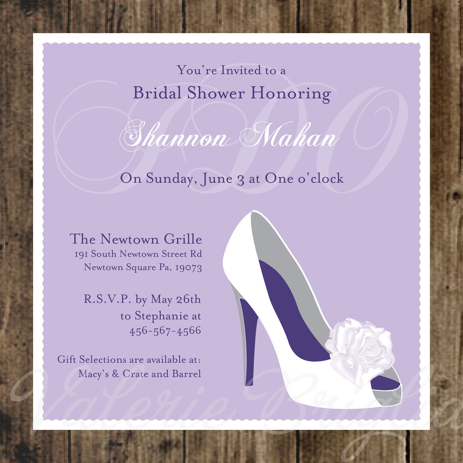 bridal shower invitations shoes