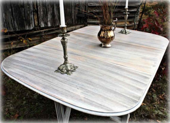 distresed white kitchen table