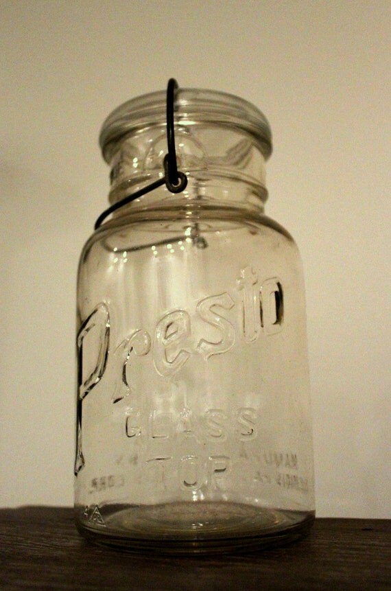 Presto Clamp Glass Lid Jar 1 Vintage Mason Style Jar