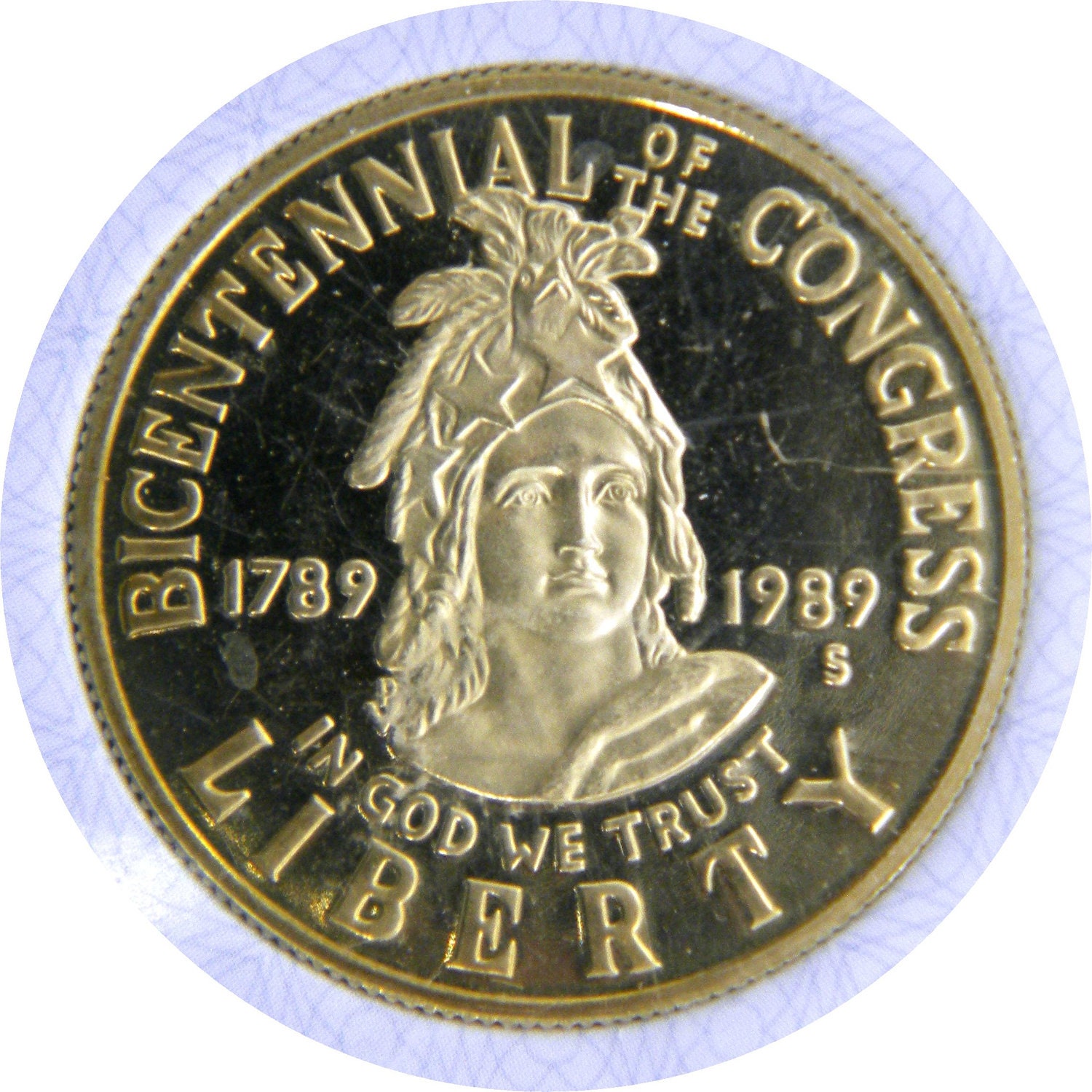 1989 S Bicentennial Of Congress Half Dollar Silver Clad Proof.