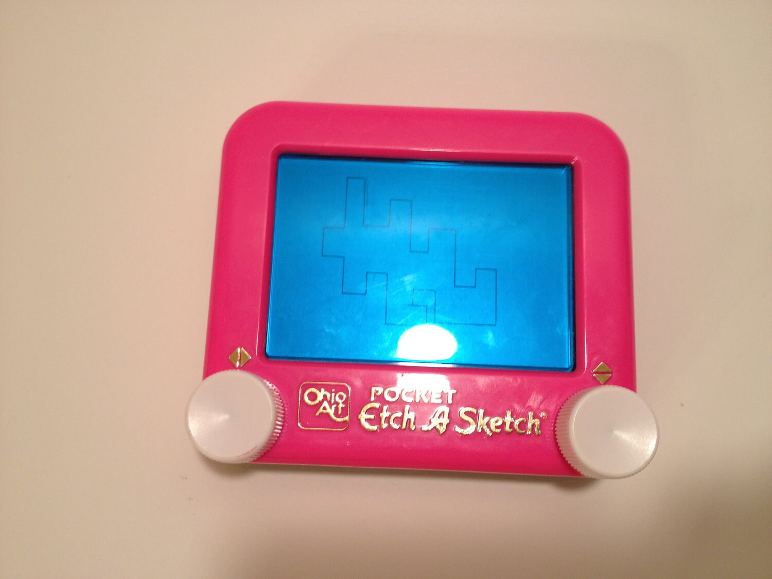 Hot Pink and Blue Etch a Sketch 90s retro game electronic