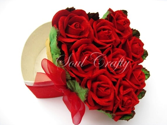 Valentine Gift Box Red Rose Heart Favor For Her For Him Il_570xn