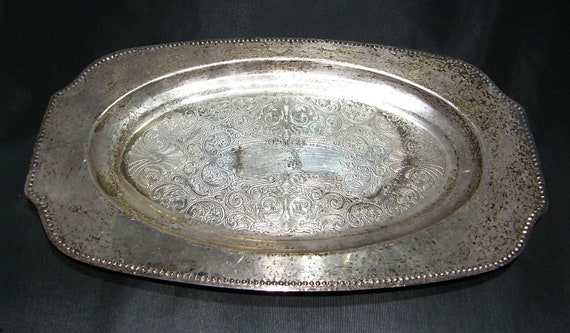 Items similar to Vintage Viking Plate  by EP Copper Silver 