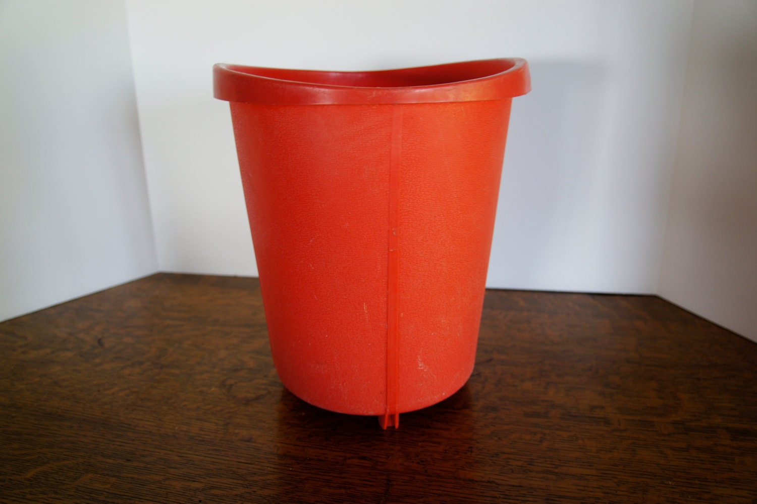 vintage pink coral trash can bathroom or bedroom rounded