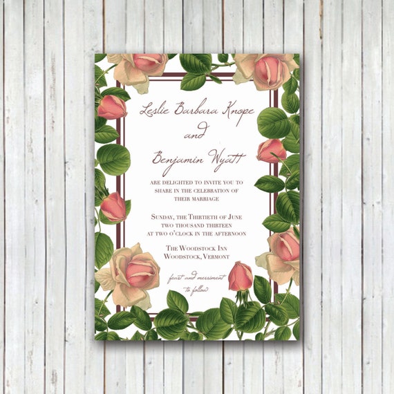 items similar to secret garden wedding invitation diy pdf printable roses etsy items similar to secret garden wedding invitation diy pdf printable roses etsy