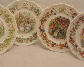 Royal Doulton Brambly Hedge Full Set Of Four Seasons Spring Summer Autumn Winter 8 Inch Plates