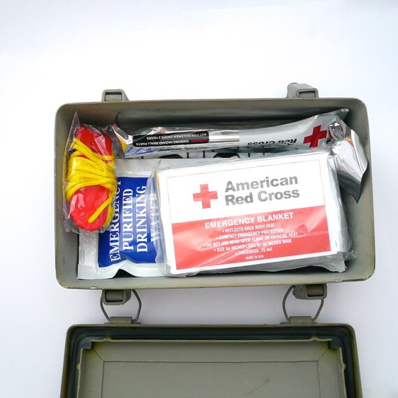 First Aid Kit Life Raft Navy WWII by LoveandArrow on Etsy