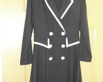 Vintage 80s 90s double breasted dress by Express small medium size 7/8 1980s 1990s