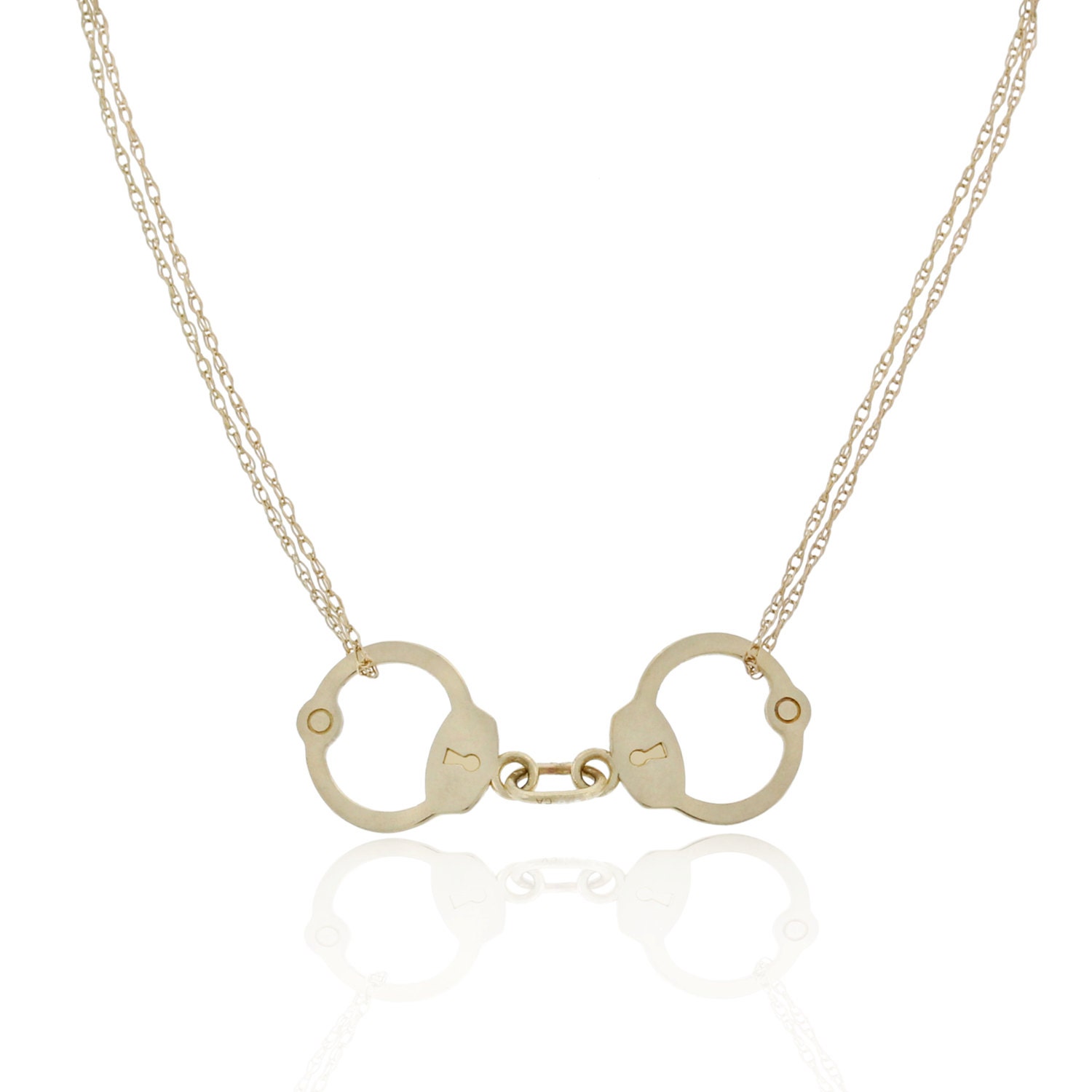 Solid Gold Handcuffs Necklace 10k Gold Trending Jewelry New